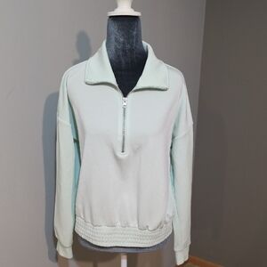 Cable & Gauge Quarter Zip Mint Top Sz‎ Med